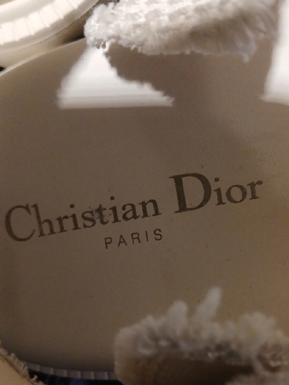 Christian Dior Dioract Sandals – Ivory Canvas – Gold Logo - Picture 5 of 12